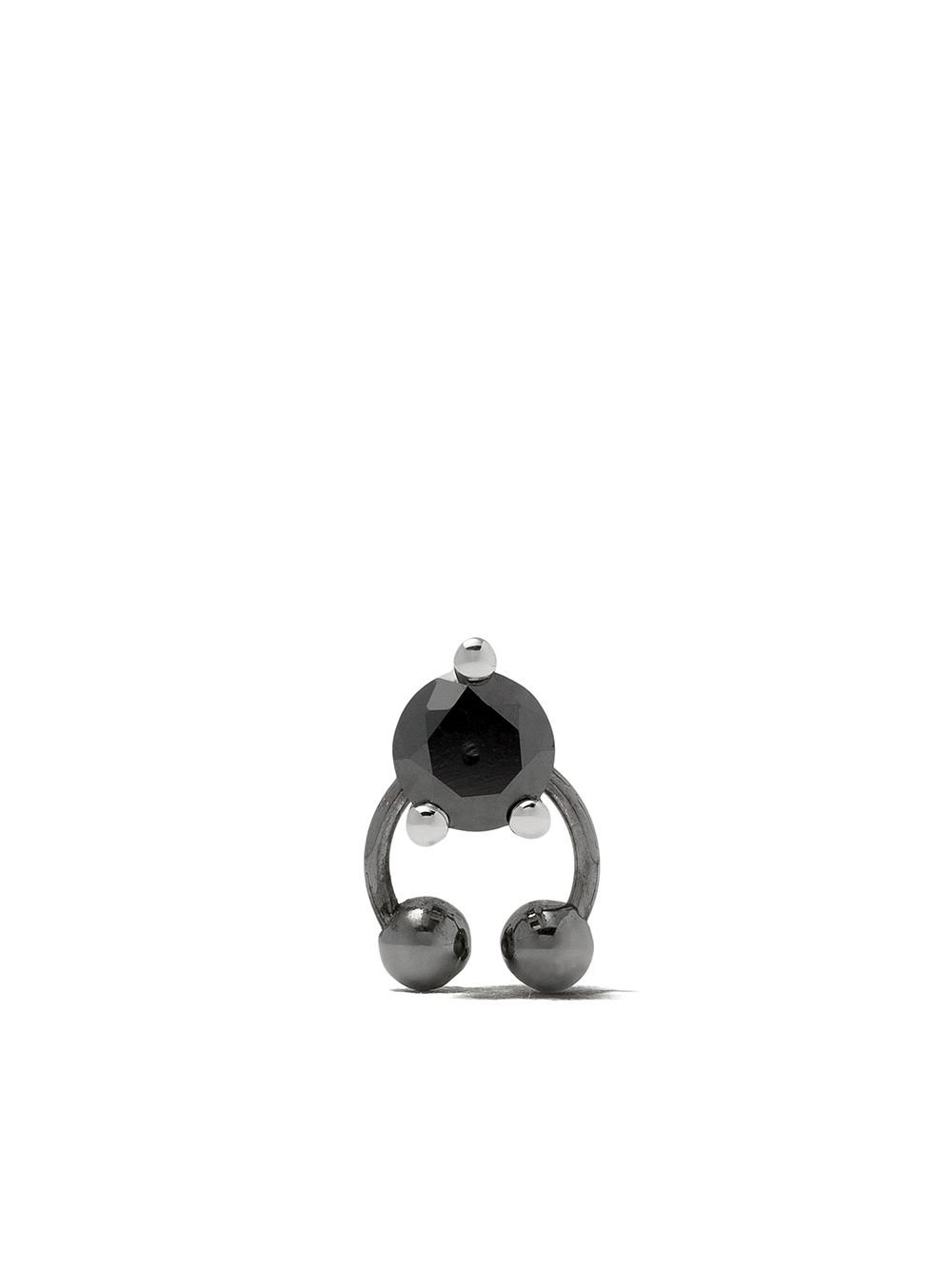 Delfina Delettrez Farfetch Exclusive 18kt white gold Two In One Pierced Black Diamond stud