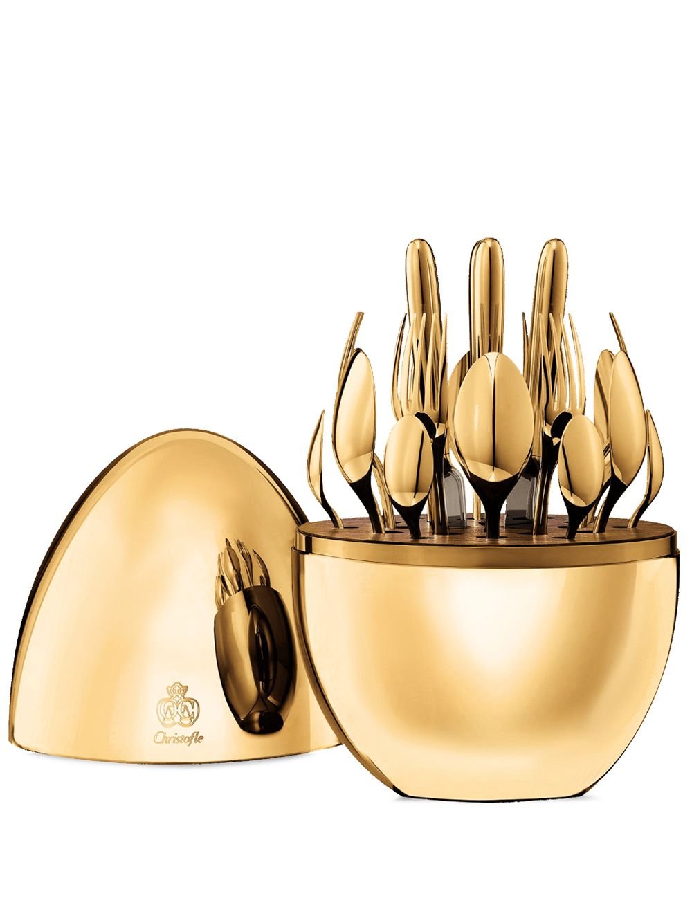 Christofle Mood 24kt gold gilded flatware set (6-person setting)