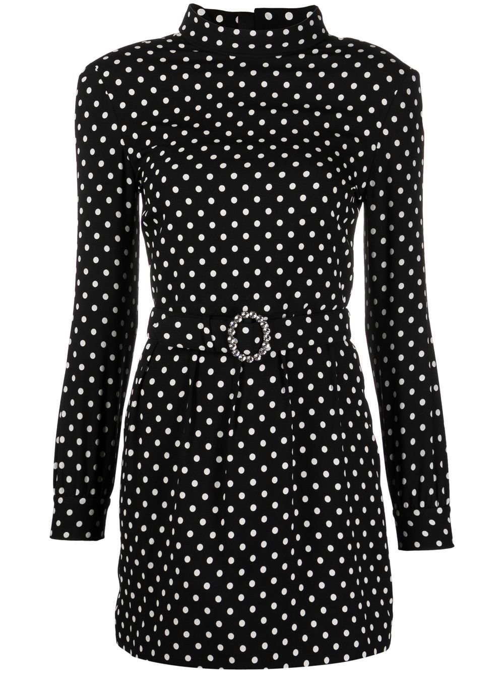 Saint Laurent belted polka-dot minidress