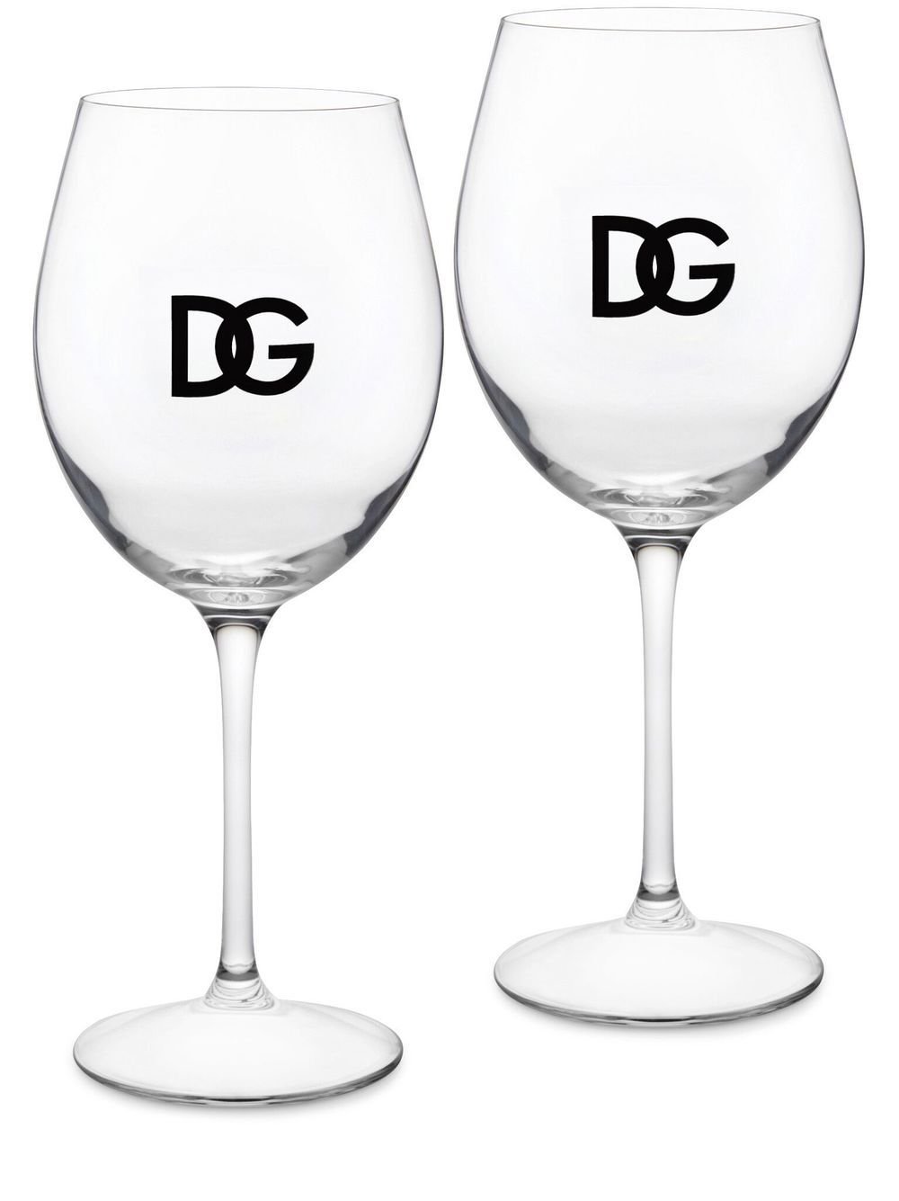 Dolce & Gabbana logo-print set of two wine glasses