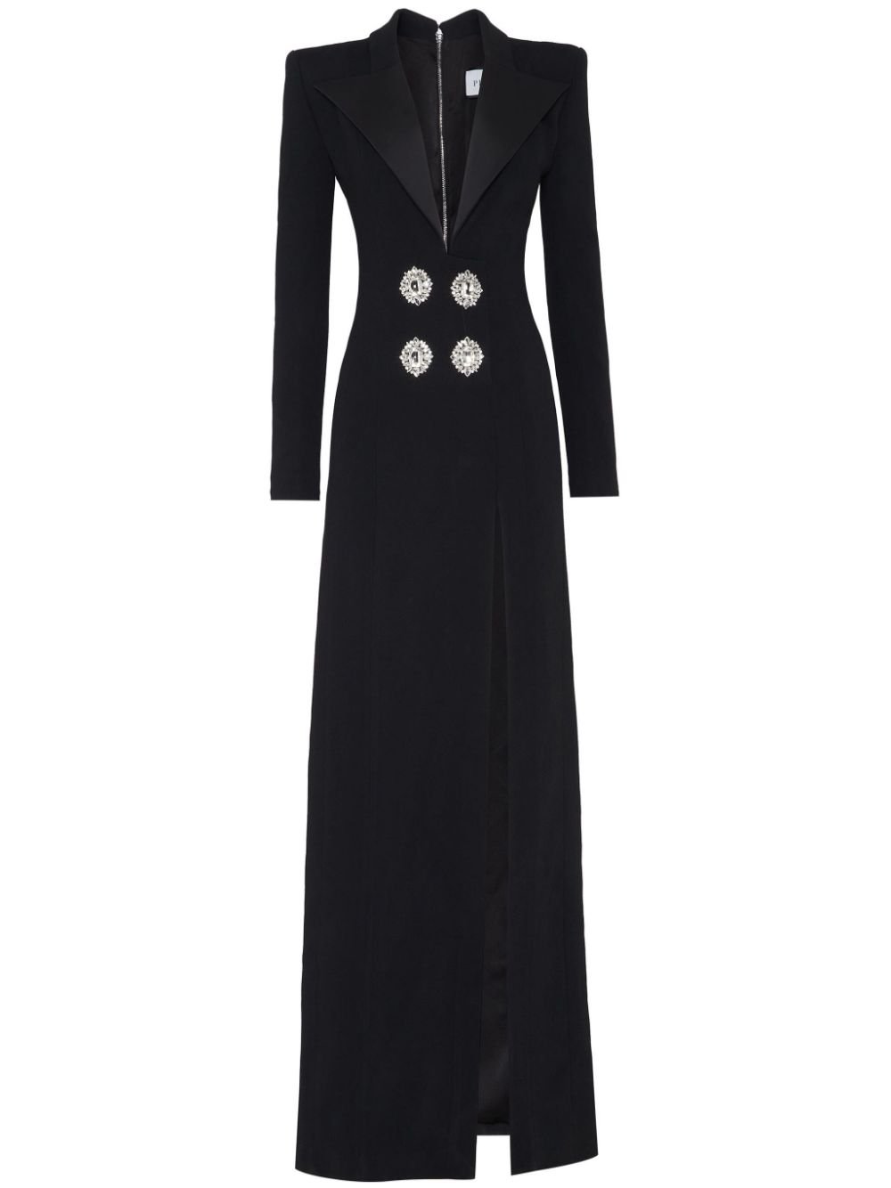 Philipp Plein crystal-embellished V-neck maxi dress