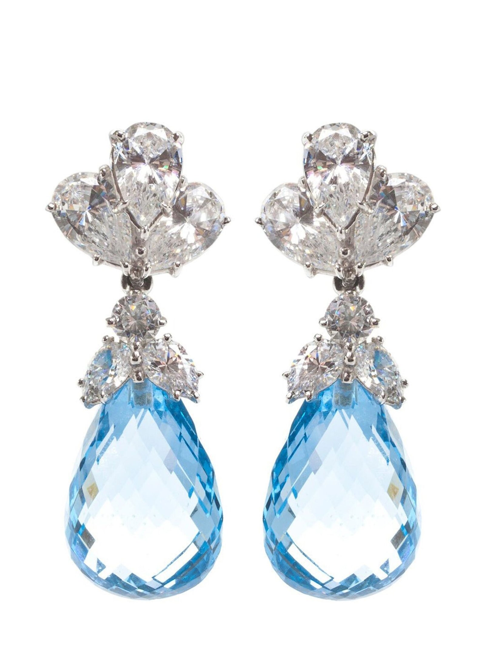 Fantasia by Deserio AQUA BRIOLETTE DROP EARRING